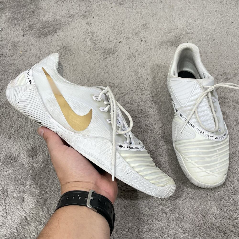 Nike Ballestra 2 Fencing Shoes Men’s Size 10 Photon Dust White Gold AQ3533-107
